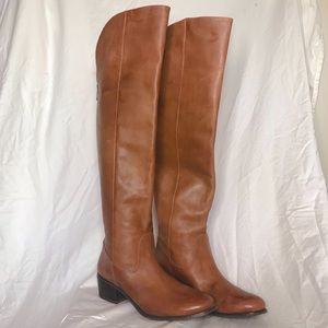 Knee-High Brown Leather Boots INC 7M